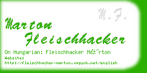 marton fleischhacker business card
